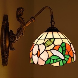 Lampada da parete in ferro battuto creativo rurale europeo contratto luci in vetro