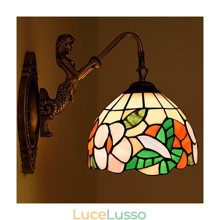 Lampada da parete in ferro battuto creativo rurale europeo contratto luci in vetro Lampada da parete in ferro battuto creativo rurale europeo contratto luci in vetro