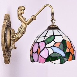 Lampada da parete in ferro battuto creativo rurale europeo contratto luci in vetro