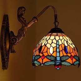Lampada da parete in ferro battuto creativo rurale europeo contratto luci in vetro
