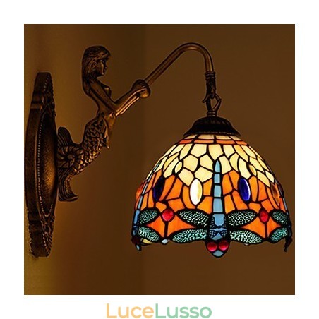 Lampada da parete in ferro battuto creativo rurale europeo contratto luci in vetro Lampada da parete in ferro battuto creativo rurale europeo contratto luci in vetro