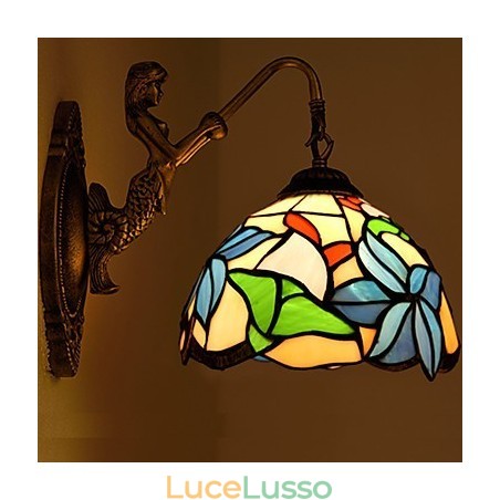 Lampada da parete in ferro battuto creativo rurale europeo contratto luci in vetro Lampada da parete in ferro battuto creativo rurale europeo contratto luci in vetro