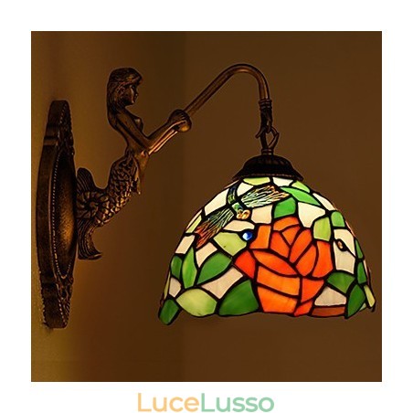 Lampada da parete in ferro battuto creativo rurale europeo contratto luci in vetro Lampada da parete in ferro battuto creativo rurale europeo contratto luci in vetro