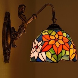 Lampada da parete in ferro battuto creativo rurale europeo contratto luci in vetro