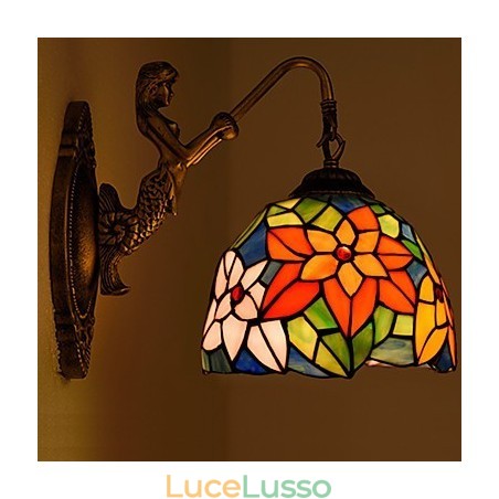 Lampada da parete in ferro battuto creativo rurale europeo contratto luci in vetro Lampada da parete in ferro battuto creativo rurale europeo contratto luci in vetro