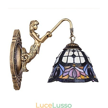 Lampada da parete in ferro battuto creativo rurale europeo contratto luci in vetro Lampada da parete in ferro battuto creativo rurale europeo contratto luci in vetro