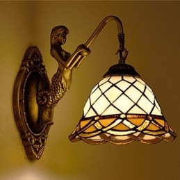 Lampada da parete in ferro battuto creativo rurale europeo contratto luci in vetro