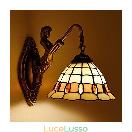 Lampada da parete in ferro battuto creativo rurale europeo contratto luci in vetro Lampada da parete in ferro battuto creativo rurale europeo contratto luci in vetro