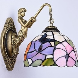 Lampada da parete in ferro battuto creativo rurale europeo contratto luci in vetro