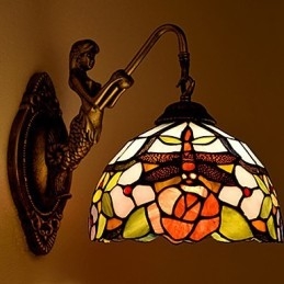 Lampada da parete in ferro battuto creativo rurale europeo contratto luci in vetro