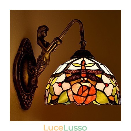 Lampada da parete in ferro battuto creativo rurale europeo contratto luci in vetro Lampada da parete in ferro battuto creativo rurale europeo contratto luci in vetro