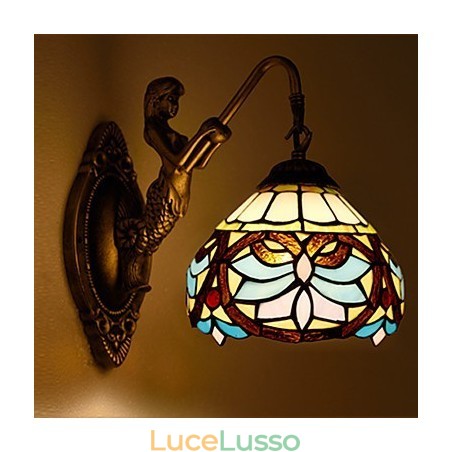 Lampada da parete in ferro battuto creativo rurale europeo contratto luci in vetro Lampada da parete in ferro battuto creativo rurale europeo contratto luci in vetro