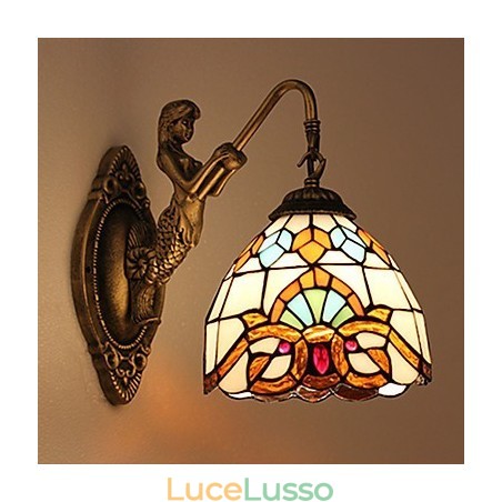 Lampada da parete in ferro battuto creativo rurale europeo contratto luci in vetro Lampada da parete in ferro battuto creativo rurale europeo contratto luci in vetro