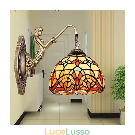 Lampada da parete in ferro battuto creativo rurale europeo contratto luci in vetro Lampada da parete in ferro battuto creativo rurale europeo contratto luci in vetro