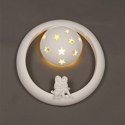 Dolce pastorale gesso divertente bambini camera portico lampada da parete luci