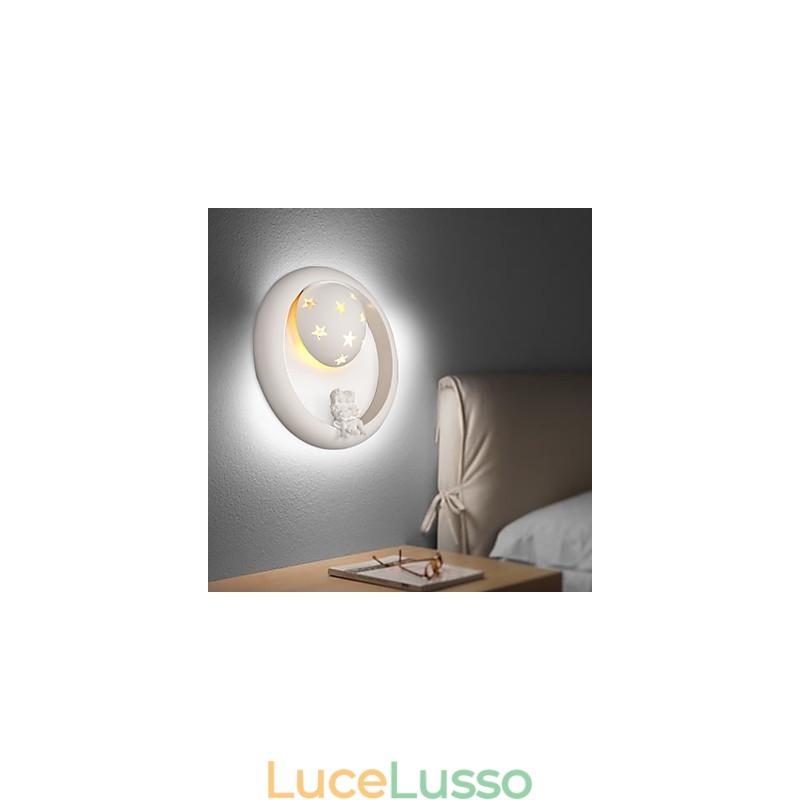 Dolce pastorale gesso divertente bambini camera portico lampada da parete luci