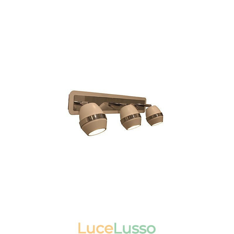 Moderne luci da parete cromate sferiche Luci da bagno con 3 luci
