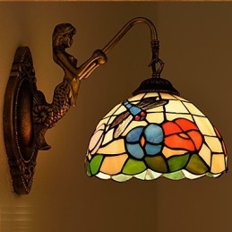 Lampada da parete in ferro battuto creativo rurale europeo contratto luci in vetro