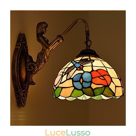 Lampada da parete in ferro battuto creativo rurale europeo contratto luci in vetro Lampada da parete in ferro battuto creativo rurale europeo contratto luci in vetro