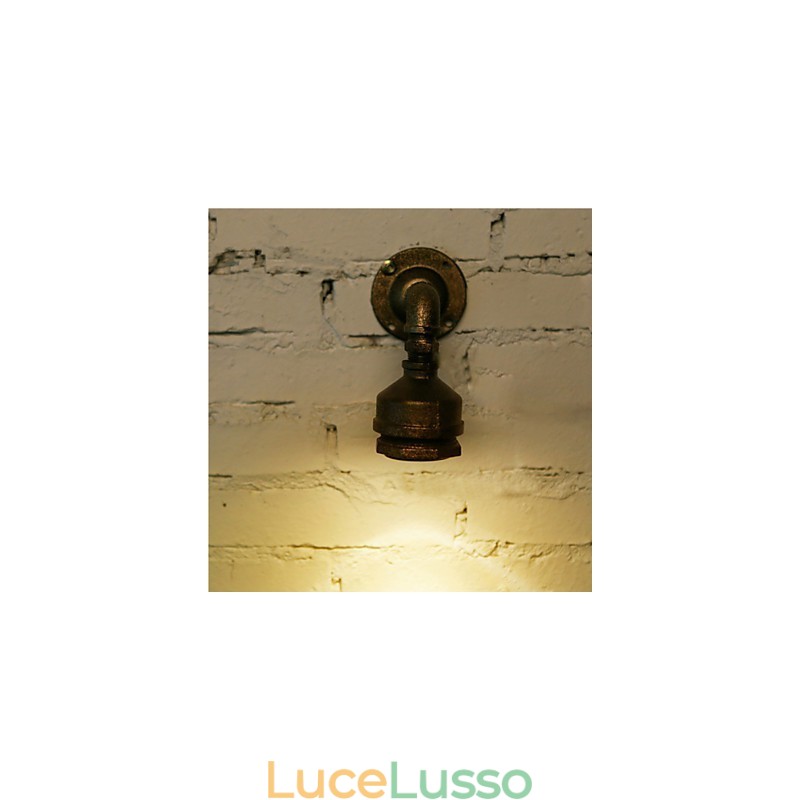 Lampada da parete in ferro battuto Loft Water Pipe Applique da parete industriale vintage per illuminazione interna della casa