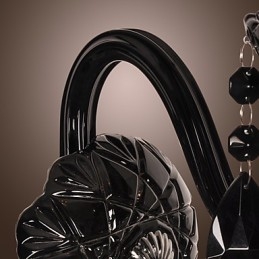 Applique in cristallo nero con lampadina a candela