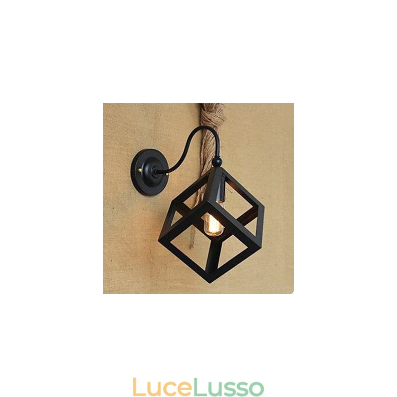 Bar Negozio di abbigliamento Ristorante Scala Xuan Industriale Quadrato Finestra Decora Lampada da parete