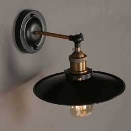 Lampada da parete con ombrello nero a testa singola, luce nordica creativa, che ripristina i modi antichi