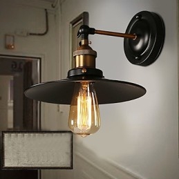 Lampada da parete con ombrello nero a testa singola, luce nordica creativa, che ripristina i modi antichi