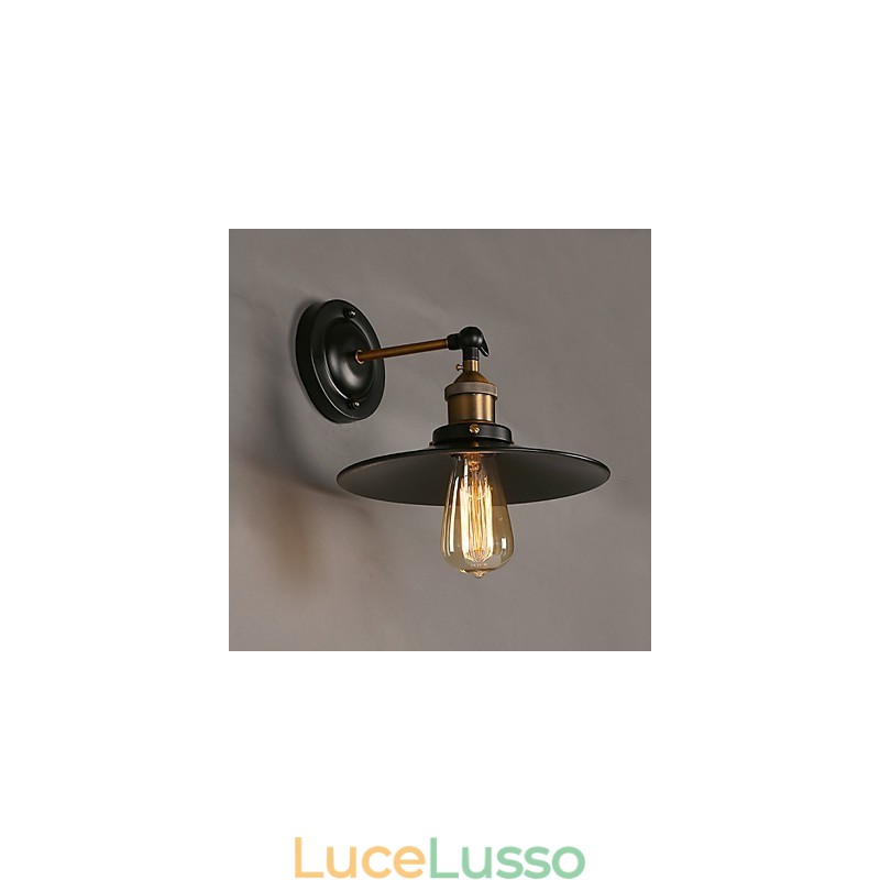 Lampada da parete con ombrello nero a testa singola, luce nordica creativa, che ripristina i modi antichi