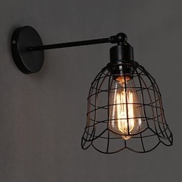 Lampada da parete industriale a testa singola Lampada da parete in ferro battuto di tipo europeo