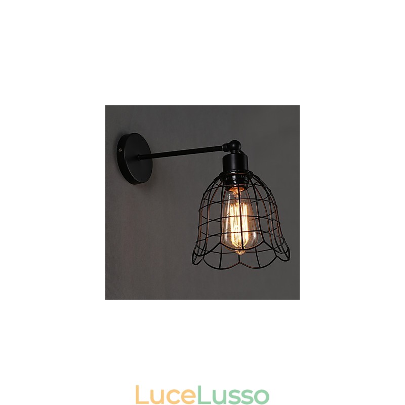 Lampada da parete industriale a testa singola Lampada da parete in ferro battuto di tipo europeo