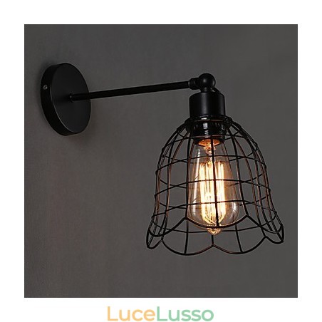 Lampada da parete industriale a testa singola Lampada da parete in ferro battuto di tipo europeo Lampada da parete industriale a testa singola Lampada da parete in ferro battuto di tipo europeo