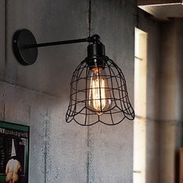 Lampada da parete industriale a testa singola Lampada da parete in ferro battuto di tipo europeo