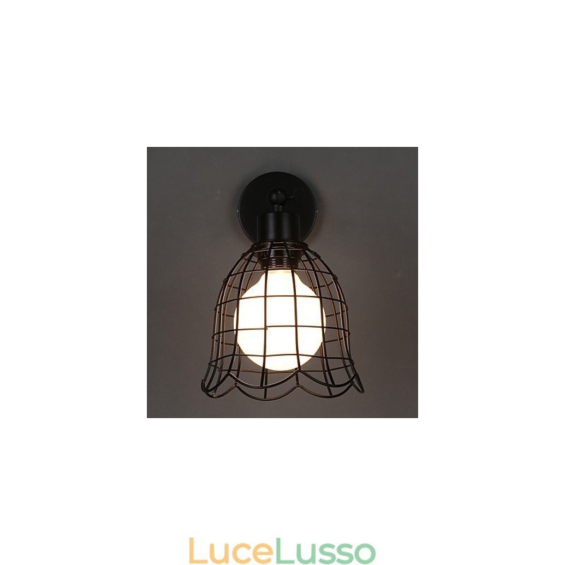 Lampada da parete industriale a testa singola Lampada da parete in ferro battuto di tipo europeo