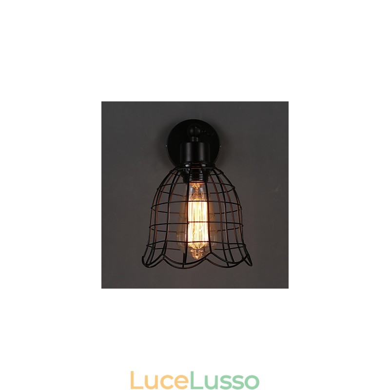 Lampada da parete industriale a testa singola Lampada da parete in ferro battuto di tipo europeo