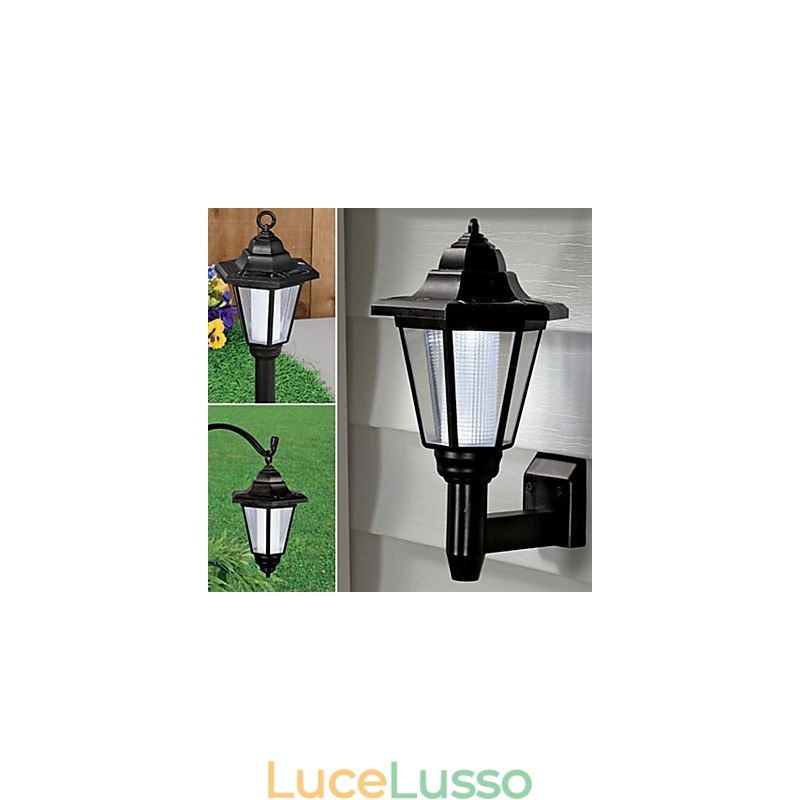 Lampada da parete per esterni con illuminazione solare per giardino, percorso, cortile, sicurezza