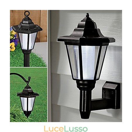 Lampada da parete per esterni con illuminazione solare per giardino, percorso, cortile, sicurezza Lampada da parete per esterni con illuminazione solare per giardino, percorso, cortile, sicurezza