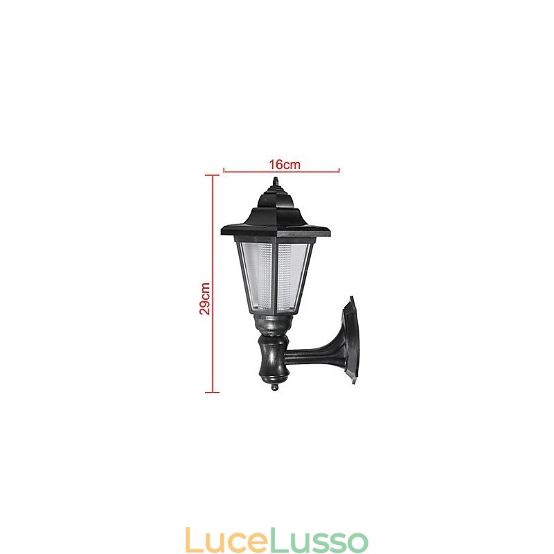Lampada da parete per esterni con illuminazione solare per giardino, percorso, cortile, sicurezza