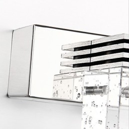 Applique moderna con paralume cubico a bolle di vetro, stile frontale a specchio