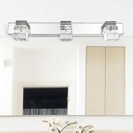 Applique moderna con paralume cubico a bolle di vetro, stile frontale a specchio