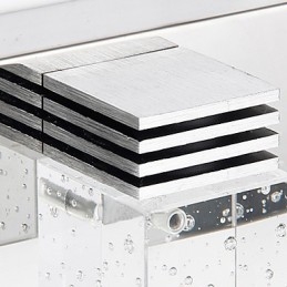 Applique moderna con paralume cubico a bolle di vetro, stile frontale a specchio