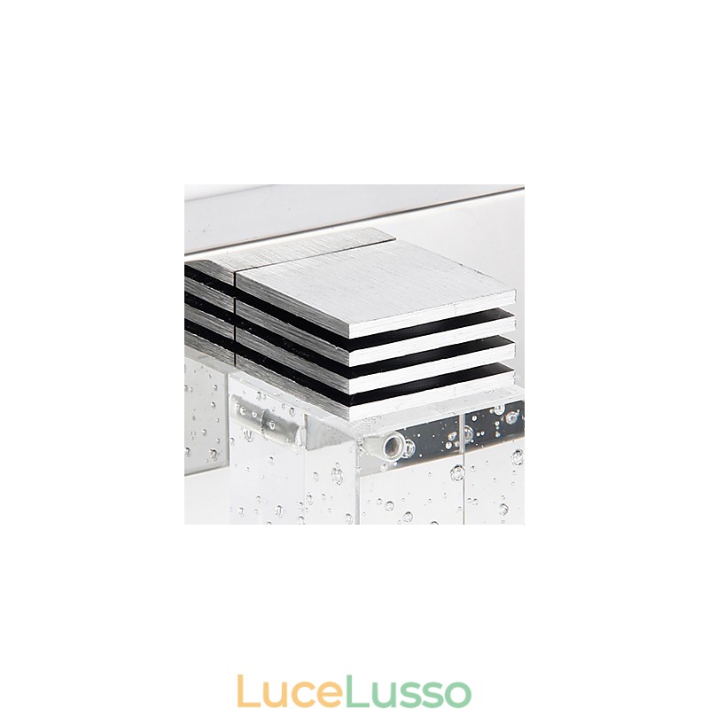 Applique moderna con paralume cubico a bolle di vetro, stile frontale a specchio