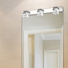 Applique moderna con paralume cubico a bolle di vetro, stile frontale a specchio