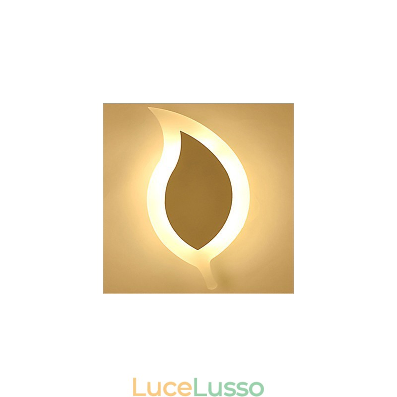 Lampada da parete moderna, creativa, semplice, in acrilico, con piccole foglie, in lega