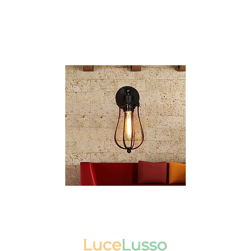 Lampada da parete decorativa in ferro battuto retrò a forma di pompelmo, personalità creativa