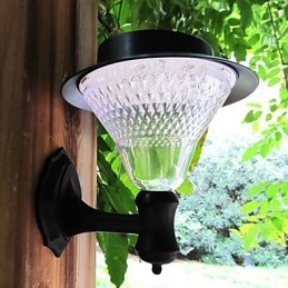 Lampada da parete per esterni con energia solare, per giardino, cortile, porta, percorso, villa, bianca