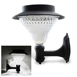 Lampada da parete per esterni con energia solare, per giardino, cortile, porta, percorso, villa, bianca