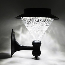 Lampada da parete per esterni con energia solare, per giardino, cortile, porta, percorso, villa, bianca