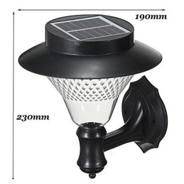 Lampada da parete per esterni con energia solare, per giardino, cortile, porta, percorso, villa, bianca