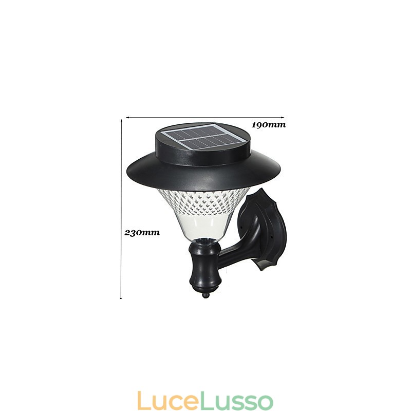 Lampada da parete per esterni con energia solare, per giardino, cortile, porta, percorso, villa, bianca
